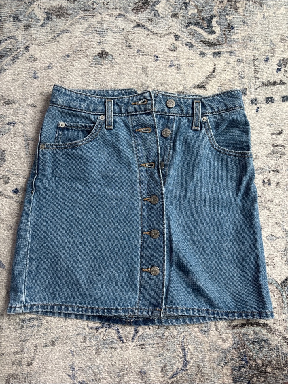 Levi’s Denim Button-Front Mini Skirt - Blue